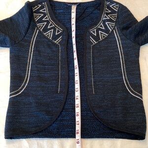 American Eagle Outfitters open jacket with metallic threads